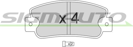 SIGMAUTO SPA203 - Комплект спирачно феродо, дискови спирачки vvparts.bg