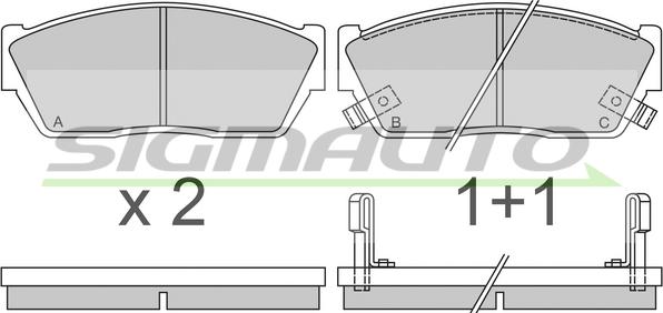 SIGMAUTO SPA288 - Комплект спирачно феродо, дискови спирачки vvparts.bg