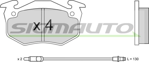 SIGMAUTO SPA229 - Комплект спирачно феродо, дискови спирачки vvparts.bg