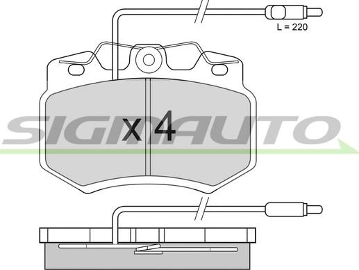 SIGMAUTO SPA276-1 - Комплект спирачно феродо, дискови спирачки vvparts.bg