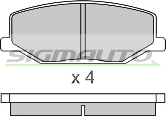 SIGMAUTO SPA278 - Комплект спирачно феродо, дискови спирачки vvparts.bg