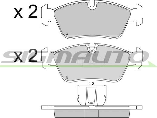 SIGMAUTO SPA745 - Комплект спирачно феродо, дискови спирачки vvparts.bg