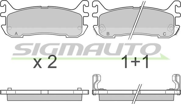 SIGMAUTO SPA759 - Комплект спирачно феродо, дискови спирачки vvparts.bg