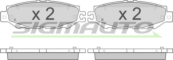 SIGMAUTO SPA753 - Комплект спирачно феродо, дискови спирачки vvparts.bg