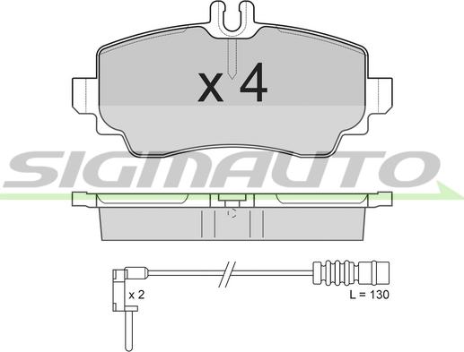 SIGMAUTO SPA763 - Комплект спирачно феродо, дискови спирачки vvparts.bg