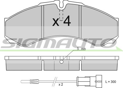 SIGMAUTO SPA706 - Комплект спирачно феродо, дискови спирачки vvparts.bg