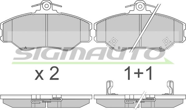SIGMAUTO SPA708 - Комплект спирачно феродо, дискови спирачки vvparts.bg
