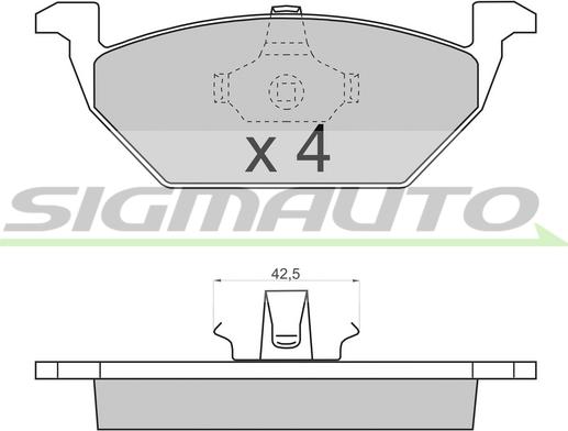 SIGMAUTO SPA712 - Комплект спирачно феродо, дискови спирачки vvparts.bg