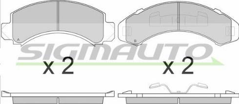 SIGMAUTO SPA782 - Комплект спирачно феродо, дискови спирачки vvparts.bg