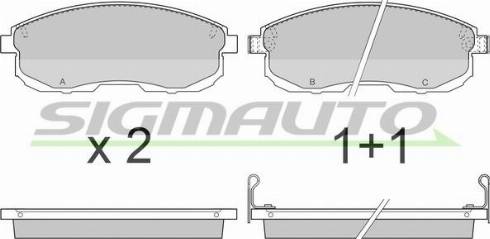 SIGMAUTO SPA734 - Комплект спирачно феродо, дискови спирачки vvparts.bg