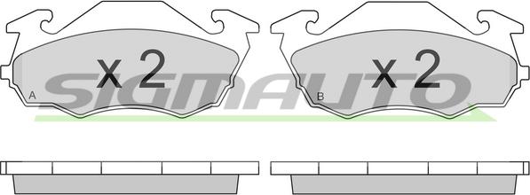 SIGMAUTO SPA738 - Комплект спирачно феродо, дискови спирачки vvparts.bg