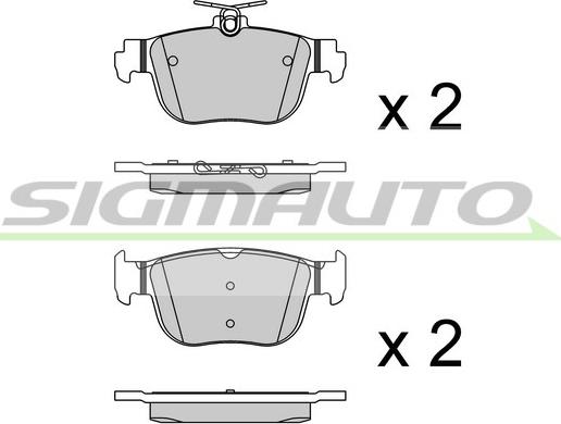 SIGMAUTO SPB921 - Комплект спирачно феродо, дискови спирачки vvparts.bg