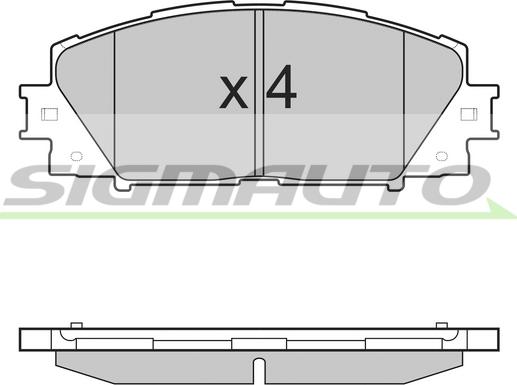 SIGMAUTO SPB498 - Комплект спирачно феродо, дискови спирачки vvparts.bg