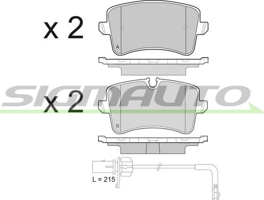 SIGMAUTO SPB493 - Комплект спирачно феродо, дискови спирачки vvparts.bg