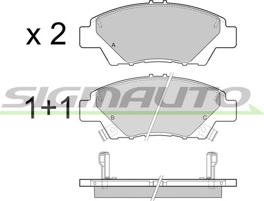 SIGMAUTO SPB446 - Комплект спирачно феродо, дискови спирачки vvparts.bg