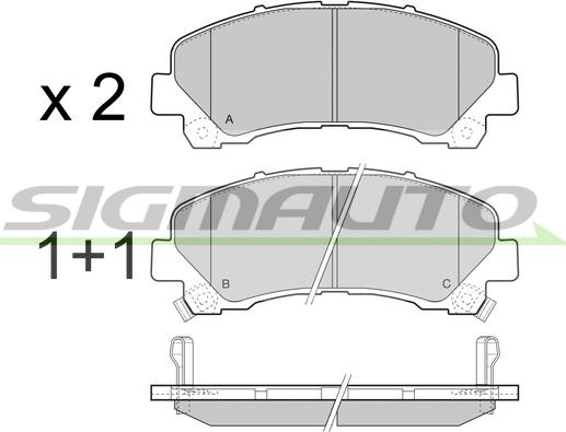 SIGMAUTO SPB442 - Комплект спирачно феродо, дискови спирачки vvparts.bg