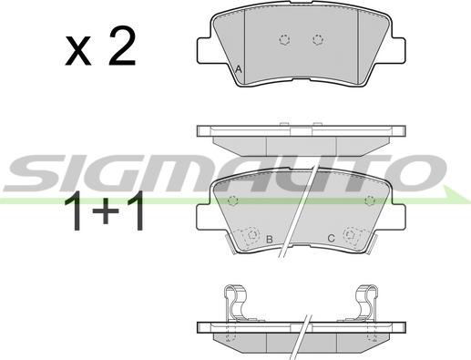 SIGMAUTO SPB456 - Комплект спирачно феродо, дискови спирачки vvparts.bg