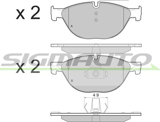 SIGMAUTO SPB451 - Комплект спирачно феродо, дискови спирачки vvparts.bg