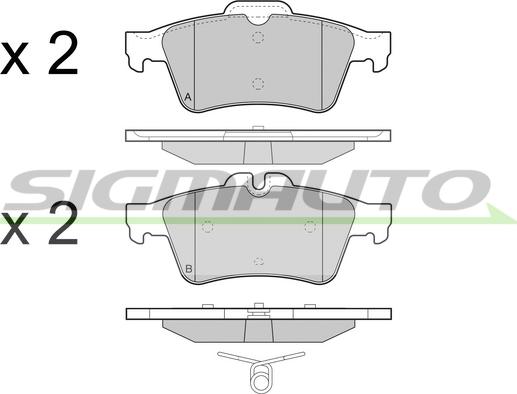 SIGMAUTO SPB465 - Комплект спирачно феродо, дискови спирачки vvparts.bg