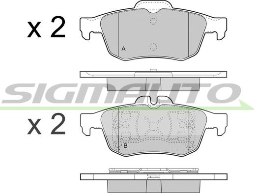 SIGMAUTO SPB468 - Комплект спирачно феродо, дискови спирачки vvparts.bg