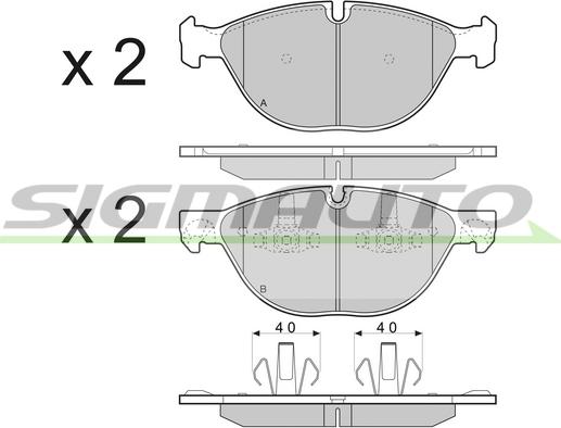 SIGMAUTO SPB409 - Комплект спирачно феродо, дискови спирачки vvparts.bg