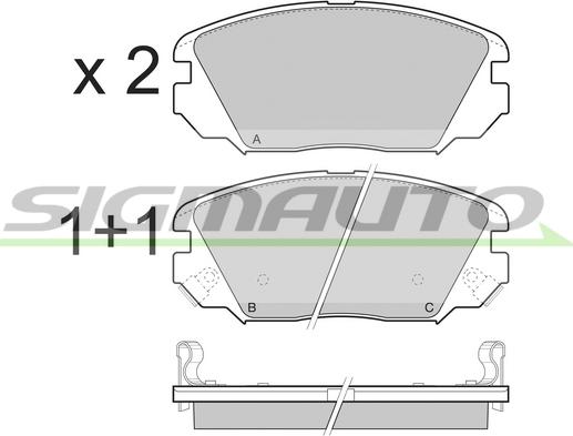 SIGMAUTO SPB401 - Комплект спирачно феродо, дискови спирачки vvparts.bg