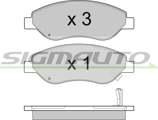 SIGMAUTO SPB407 - Комплект спирачно феродо, дискови спирачки vvparts.bg