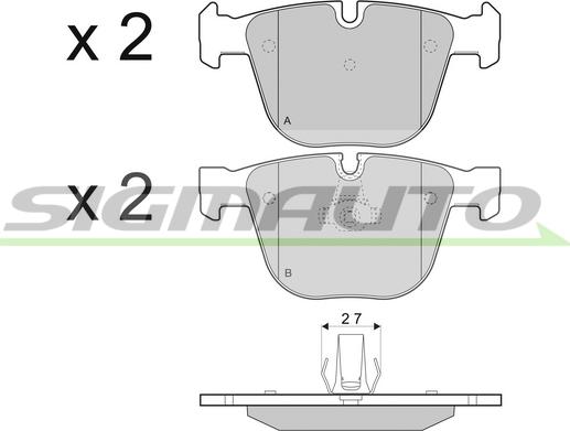 SIGMAUTO SPB410 - Комплект спирачно феродо, дискови спирачки vvparts.bg