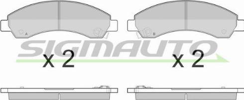 SIGMAUTO SPB411 - Комплект спирачно феродо, дискови спирачки vvparts.bg