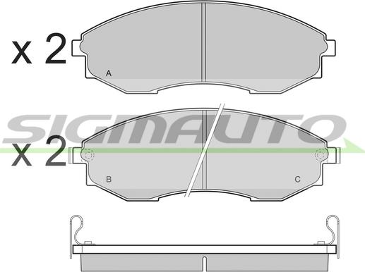 SIGMAUTO SPB480 - Комплект спирачно феродо, дискови спирачки vvparts.bg