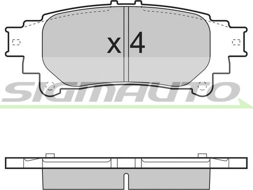 SIGMAUTO SPB482 - Комплект спирачно феродо, дискови спирачки vvparts.bg