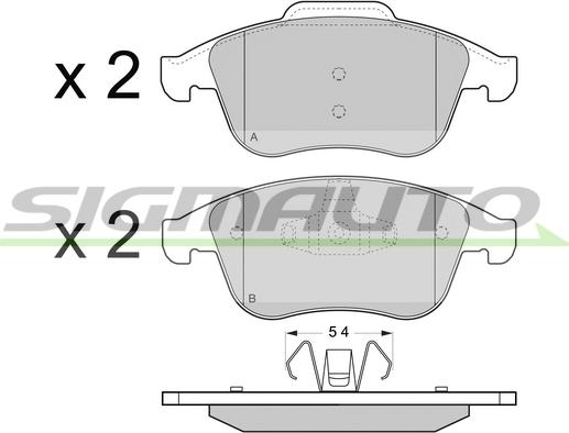 SIGMAUTO SPB430 - Комплект спирачно феродо, дискови спирачки vvparts.bg