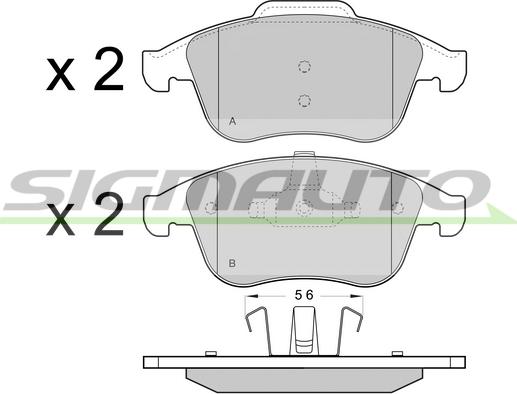 SIGMAUTO SPB431 - Комплект спирачно феродо, дискови спирачки vvparts.bg