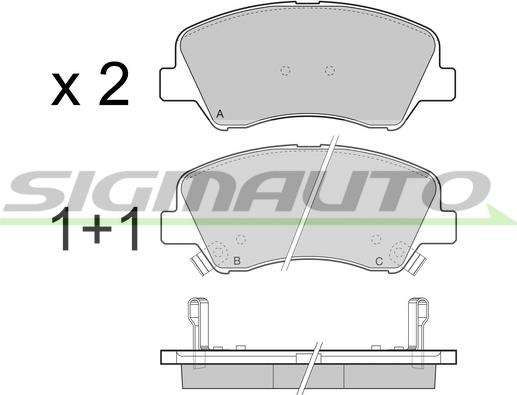 SIGMAUTO SPB470 - Комплект спирачно феродо, дискови спирачки vvparts.bg