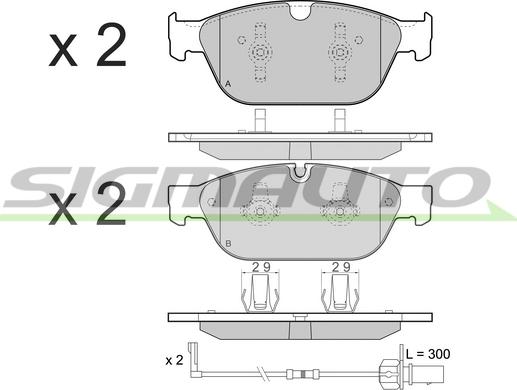 SIGMAUTO SPB477 - Комплект спирачно феродо, дискови спирачки vvparts.bg