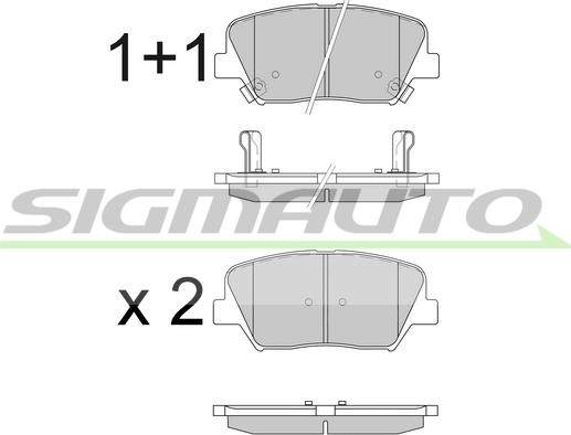 SIGMAUTO SPB596 - Комплект спирачно феродо, дискови спирачки vvparts.bg