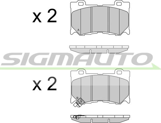 SIGMAUTO SPB540 - Комплект спирачно феродо, дискови спирачки vvparts.bg