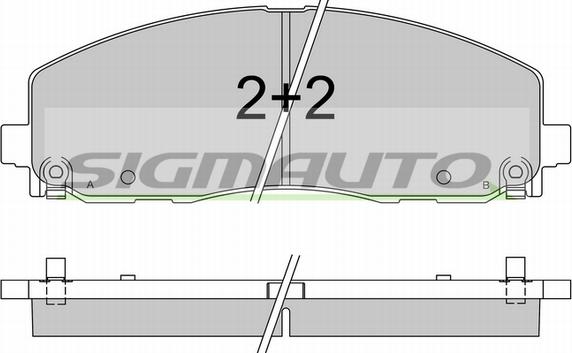 SIGMAUTO SPB543 - Комплект спирачно феродо, дискови спирачки vvparts.bg