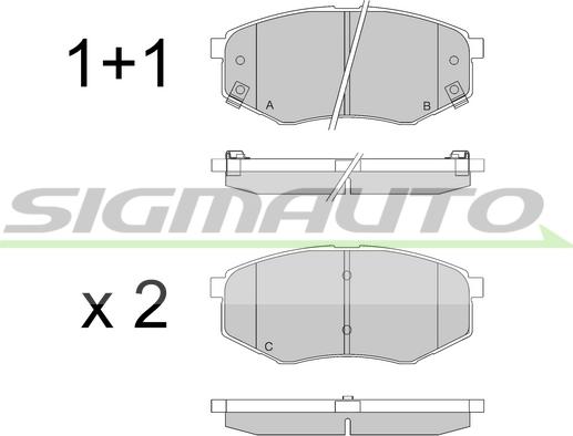 SIGMAUTO SPB547 - Комплект спирачно феродо, дискови спирачки vvparts.bg