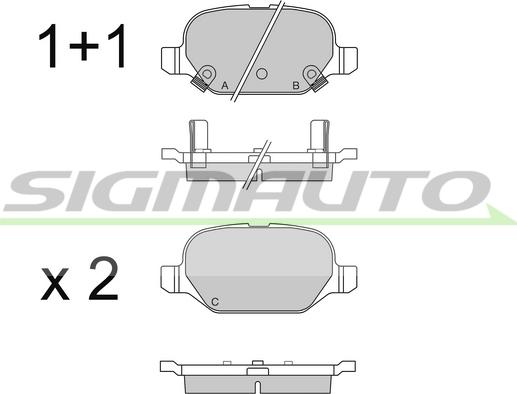 SIGMAUTO SPB550 - Комплект спирачно феродо, дискови спирачки vvparts.bg