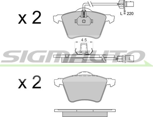 SIGMAUTO SPB506 - Комплект спирачно феродо, дискови спирачки vvparts.bg