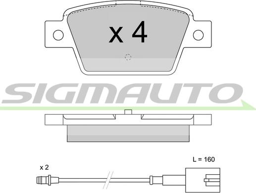 SIGMAUTO SPB511 - Комплект спирачно феродо, дискови спирачки vvparts.bg