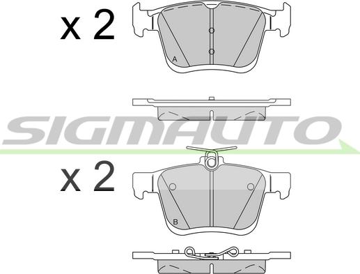 SIGMAUTO SPB518 - Комплект спирачно феродо, дискови спирачки vvparts.bg