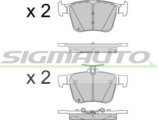 SIGMAUTO SPB517 - Комплект спирачно феродо, дискови спирачки vvparts.bg