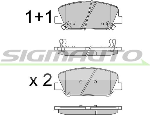 SIGMAUTO SPB531 - Комплект спирачно феродо, дискови спирачки vvparts.bg