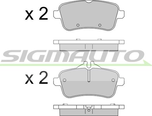 SIGMAUTO SPB538 - Комплект спирачно феродо, дискови спирачки vvparts.bg