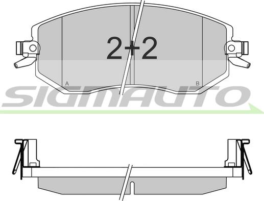 SIGMAUTO SPB570 - Комплект спирачно феродо, дискови спирачки vvparts.bg