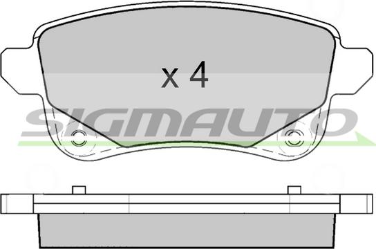 SIGMAUTO SPB645 - Комплект спирачно феродо, дискови спирачки vvparts.bg