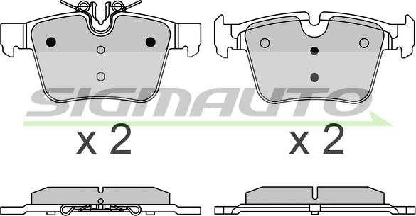 SIGMAUTO SPB642 - Комплект спирачно феродо, дискови спирачки vvparts.bg