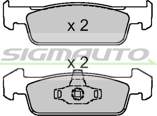 SIGMAUTO SPB647 - Комплект спирачно феродо, дискови спирачки vvparts.bg